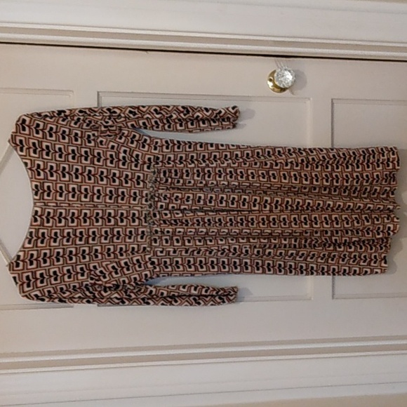 Y2K MAX STUDIO HEART IKAT GEOMETRIC PRINT SHIFT SHEATH DRESS SZ MEDIUM - Picture 4 of 7